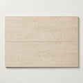 Mocha Cream Limestone Tile 8x24 Brushed close-up