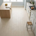 Mocha Cream Limestone Tile 8x24 Brushed — Kitchen floor