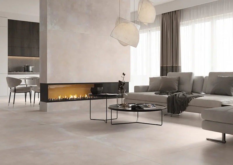 Modern Concrete Ivory 24x48 Porcelain Tile — Solidshape