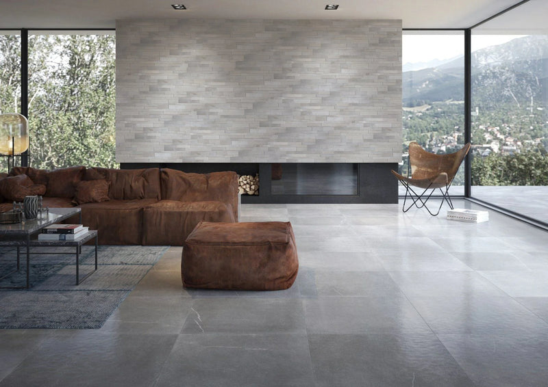 Modern Ledgestone Milano Grey 6x24 Natural Quartzite Ledger Stone