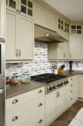 Moderno Blanco Interlocking Pattern Misc. Glass Stone Metal Blend Mosaic Tile