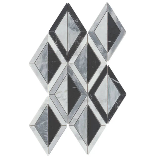 Modni Arlo Cool Blend Honed 16x10.25 Marble Mosaic