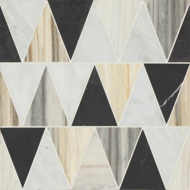 Modni Beckett Warm Blend 13x11.75 Honed Marble Mosaic