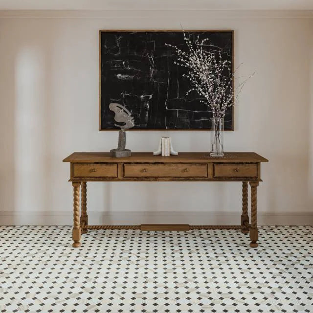 Modni Emery Warm Blend 13.75x13.75 Honed Marble Mosaic