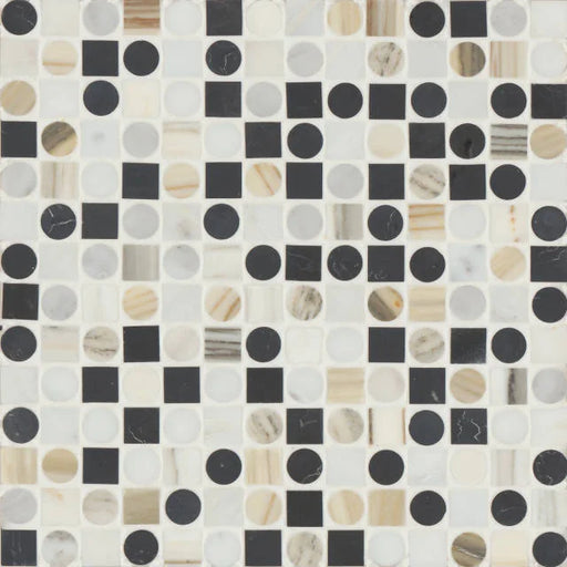 Modni Monroe Warm Blend Honed Decorative Marble Mosaic