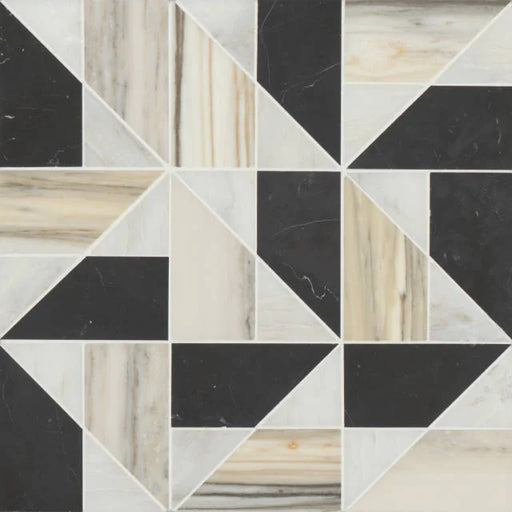 Modni Quin Warm Blend Honed 11.75x11.75 Marble Mosaic
