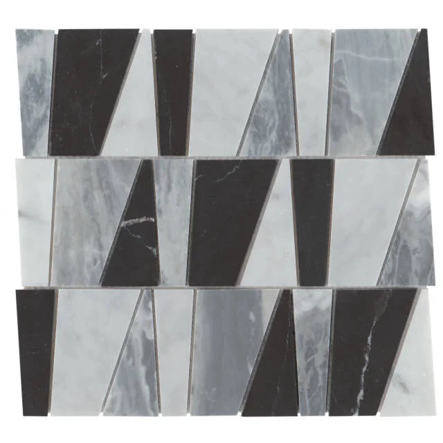 Modni Zayden Cool Blend 12.75x11.75 Honed Marble Decorative Mosaic