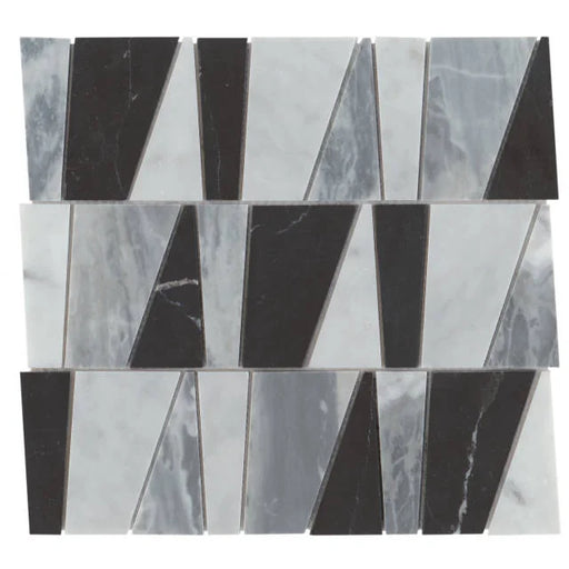Modni Zayden Cool Blend 12.75x11.75 Honed Marble Decorative Mosaic