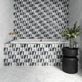 Modni Zayden Cool Blend 12.75x11.75 Honed Marble Decorative Mosaic
