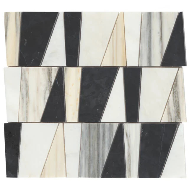 Modni Zayden Warm Blend 12.75x11.75 Honed Decorative Marble Mosaic