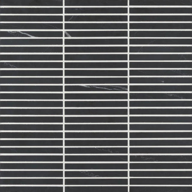 Monet Nero Marquina 12x11.75 Honed Marble Mosaic