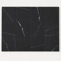Monet Nero Marquina Marble Tile 4x4 Honed 3/8 inch close-up