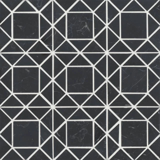 Monet Nero Marquina 2 Honed Decorative Marble Mosaic