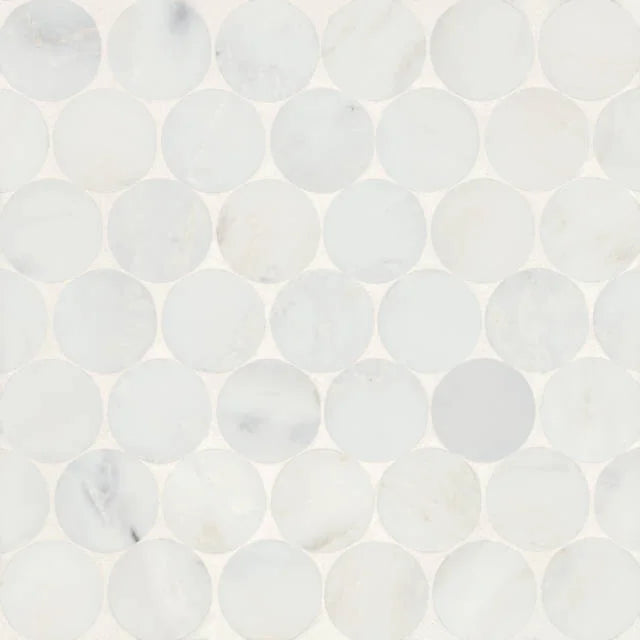 Monet Oriental White 11.75x11.5 10 Honed Decorative Marble Mosaic