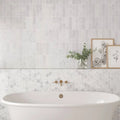 Monet Oriental White 12.25x11 Honed Decorative Marble Mosaic