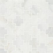 Monet Oriental White 12.25x11 Honed Decorative Marble Mosaic