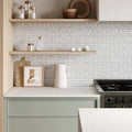Monet Oriental White 12.25x12 7 Honed Marble Mosaic