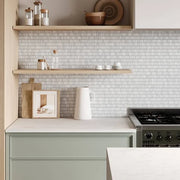 Monet Oriental White 12.25x12 7 Honed Marble Mosaic