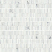 Monet Oriental White 12.25x12 7 Honed Marble Mosaic