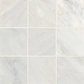 Monet Oriental White 4x4 Honed Decorative Floor & Wall Marble Tile