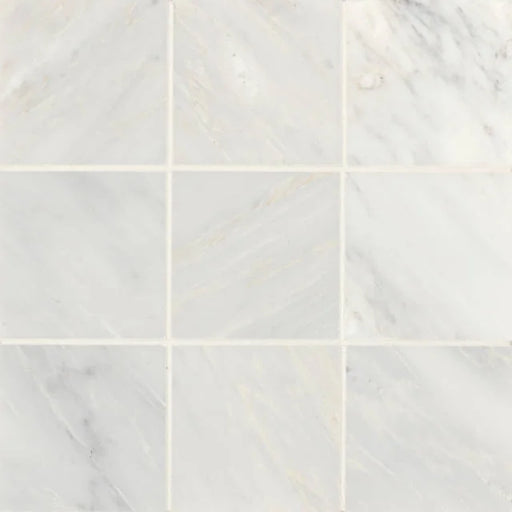 Monet Oriental White 4x4 Honed Decorative Floor & Wall Marble Tile
