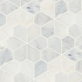 Monet Oriental White 9.75x9.75 Honed Marble Mosaic