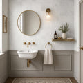Monet Oriental White Marble Tile 4x4 Honed 3/8 inch — Powder Room wall