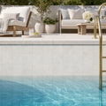Monet Oriental White Marble Tile 4x4 Honed 3/8 inch — Swimming Pool waterline