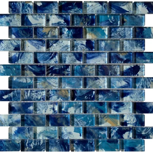 Monet Sirens Breeze 1x2 Glass Mosaic Tile