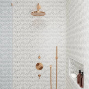 Monet White Carrara 10.25x10.25 Honed Decorative Marble Mosaic