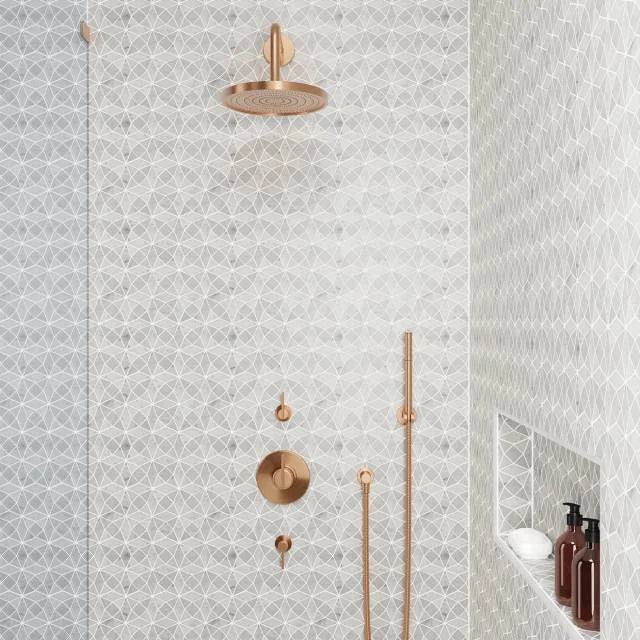 Monet White Carrara 10.25x10.25 Honed Decorative Marble Mosaic