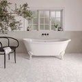 Monet White Carrara 11.25x11.25 Honed Decorative Marble Mosaic