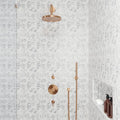 Monet White Carrara 11.25x11.25 Honed Decorative Marble Mosaic