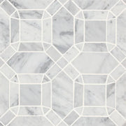 Monet White Carrara 11.25x11.25 Honed Decorative Marble Mosaic