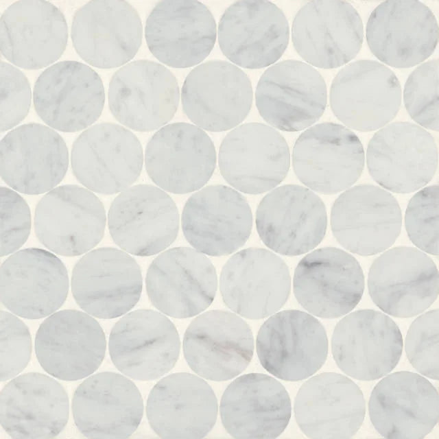 Monet White Carrara 11.75x11.5 Honed Marble Mosaic