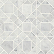 Monet White Carrara 11.75x11.75 Honed Decorative Marble Mosaic