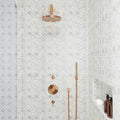 Monet White Carrara 11.75x11.75 Honed Decorative Marble Mosaic