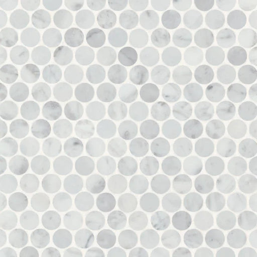 Monet White Carrara 11.75x11.25 Honed Decorative Marble Mosaic