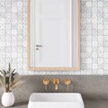 Monet White Carrara 12.25x12.25 Honed Decorative Marble Mosaic