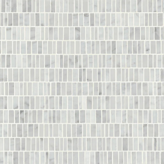 Monet White Carrara 12.25x12 7 Honed Marble Mosaic