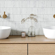 Monet White Carrara 12x11.75 Honed Decorative Marble Mosaic