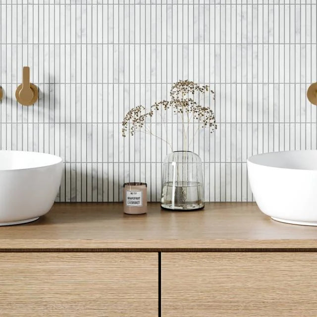 Monet White Carrara 12x11.75 Honed Decorative Marble Mosaic