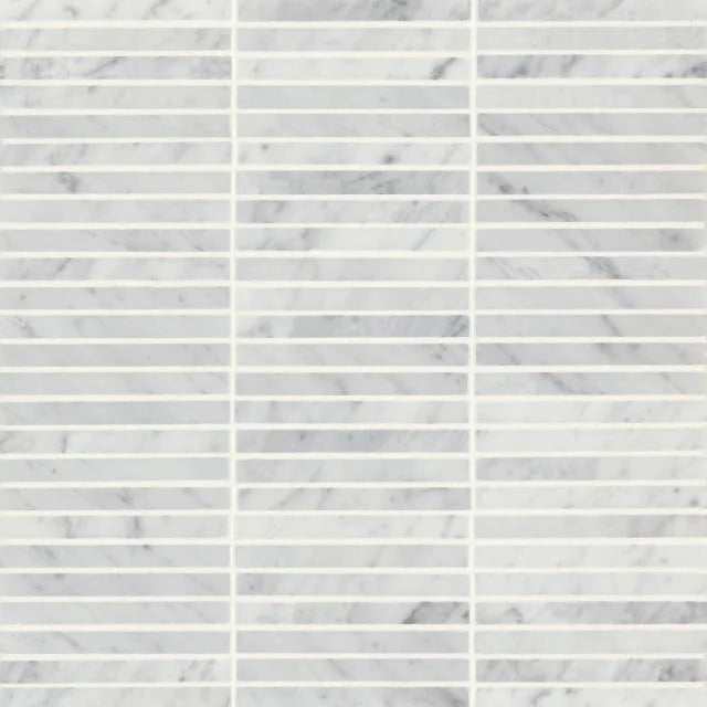 Monet White Carrara 12x11.75 Honed Decorative Marble Mosaic