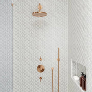 Monet White Carrara 12.25x11 4 Honed Decorative Marble Mosaic