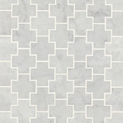 Monet White Carrara 12.25x11 4 Honed Decorative Marble Mosaic