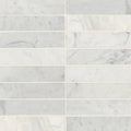 Monet White Carrara 2x8 Honed Decorative Marble Floor & Wall Tile