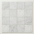 Monet White Carrara 4x4 Honed Marble Floor & Wall Tile close-up