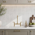 Monet White Carrara Marble Tile 4x4 Honed 3/8 inch — Kitchen backsplash