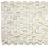Montage Calacatta Gold Elongated Hex Honed Marble Mosaic
