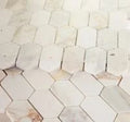 Montage Calacatta Gold Elongated Hex Honed Marble Mosaic